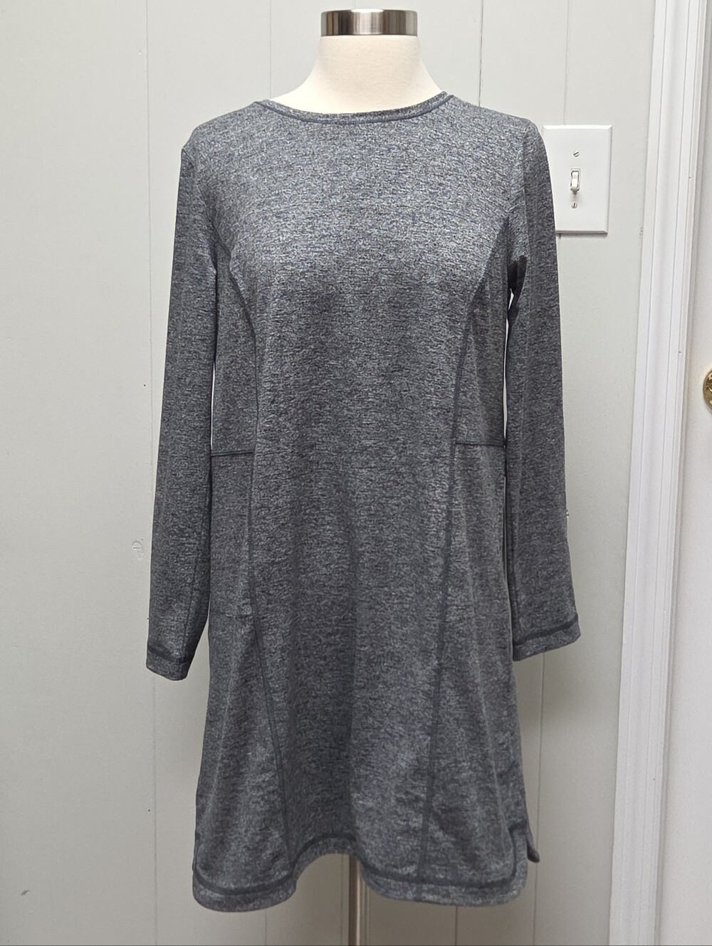Women's J Jill Shirtail Dress Small Petite Gray Black